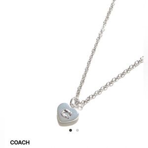 Coach Silver Heart Charm Necklace